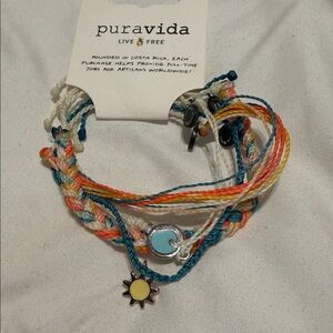Pura Vida Colorful Braided Bracelets with Charms